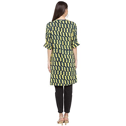 Image of global desi Womens Mandarin Collar Printed Tunic
