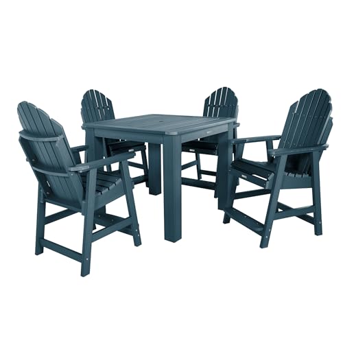 Image of Highwood 5 Piece Hamilton Square Counter Height Dining Set, Nantucket Blue