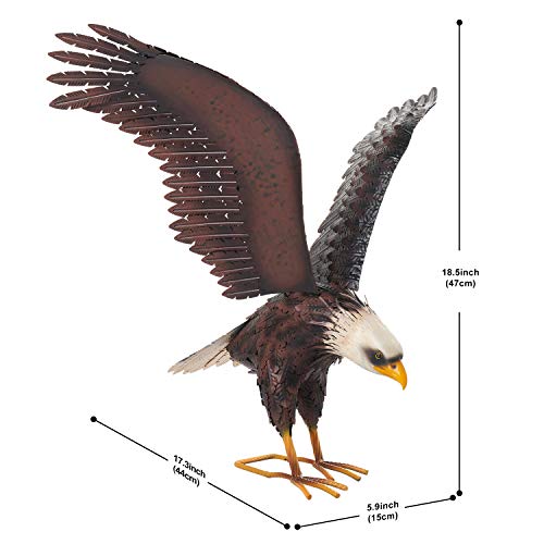 chisheen Bald Eagle Statue Outdoor Garden Sculpture Metal Yard Art Lawn Decoration