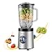 Standmixer 800 Watt 6-Fach Metallmesser 1,5 Liter 5 Stufen Glas Edelstahl Pulsfunktion Universal Power Mixer Eiweiß Shaker Hand Blender Ice Crusher Zerkleinerer Smoothie Maker Stand Mixer