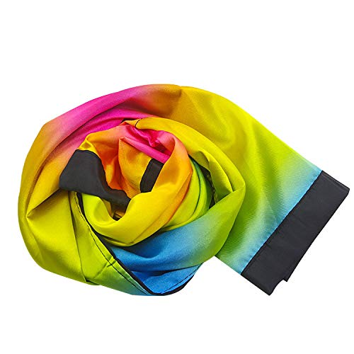 Cambiar de color Bufanda Trucos de magia Negro a Rainbow Serpentina de seda Mago mágico Escenario Ilusiones Gimmick Prop Comedia 4