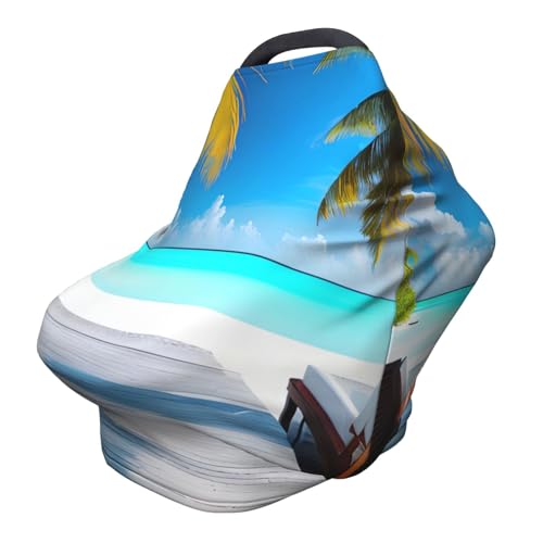 XZDHYZ Maldives Holidays Versatile full-print Stroller Chair Cover/Nursing Cover, specially designed for your baby, Black