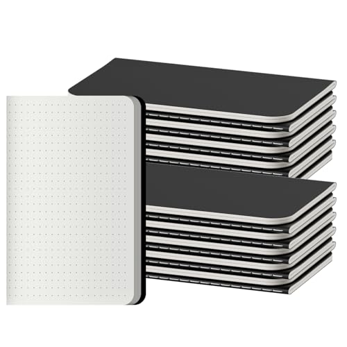 Image of Dot Grid Pocket Notebooks, 20 Pack Mini Notebook Bulk, 3.5x5.5 inch, A6 Size Thick 80GSM Dotted Paper, Black Cover Small Journal for Men, Women, Work, Journaling & Business Notes