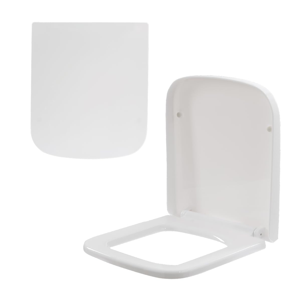 Anika White Square Toilet Seat/Soft Close With Quick Release/, 41.5 X 36 Cm/Easy Top Fix Installation/Durable & Hygienic Bathroom Seat 92609
