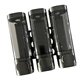 Ejoyous 3-Kammer-Duschspender, ABS-Material, Effiziente Abgabe, Transparentes Design, Tropffreie Düse, Perfekt für Hotels und Fitnessstudios (Gunmetal Triple Head)