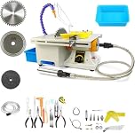 QYLTTDM 1850W Lapidary Rock Saw, Lapidary Equipment Mini Table Saw 800-10000r/min with Flexible Shaft, Wet Cutting & Polishing Machine for DIY Gem Stone Rock Grinding Woodworking Carving