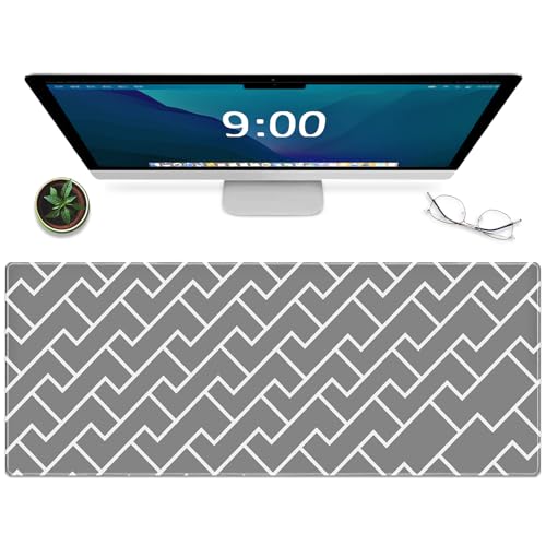 Galdas Gaming Mouse Pad XXL XL Large Long Extended Big Mousepad Non-Slip Rubber Keyboard Desk Pad with Stitched Edges for Laptop Home Office (31.5x11.8x0.08 Inch) … (Grey)