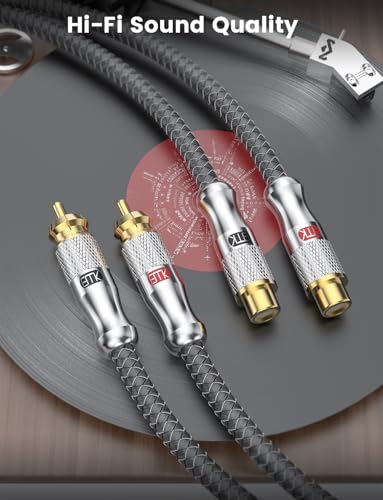 Cable de extensión de audio estéreo 2RCA macho a hembra con acabado premium 4