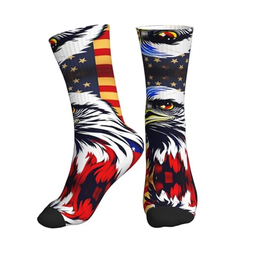 American Flag Fire Eagle Fashion Leisure Sports Socks Are Unisex To Keep Feet Dry Suitable Various Outdoor Sports