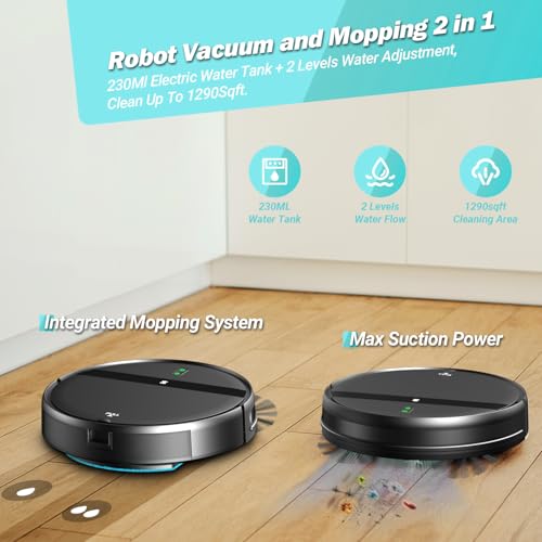 Robot-Vacuum-and-Mop-Combo-WiFiAlexaApp-Scheduling-Smart-Robotic-Vacuum-Cleaner-Ultra-Slim-Quiet-Tangle-Free-Auto-Recharge-Robot-Vacuum-Cleaner-for-Pet-HairCarpetHard-Floor Robot Vacuum and Mop Combo WiFiAlexaApp Scheduling Smart Robotic Vacuum Cleaner Ultra Slim Quiet Tangle Free Auto Recharge Robot Vacuum Cleaner for Pet HairCarpetHard Floor