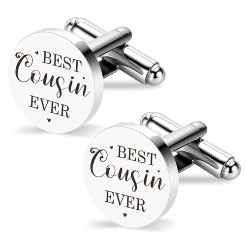 Mancuernas de acero inoxidable plateado para hombre miniatura 1