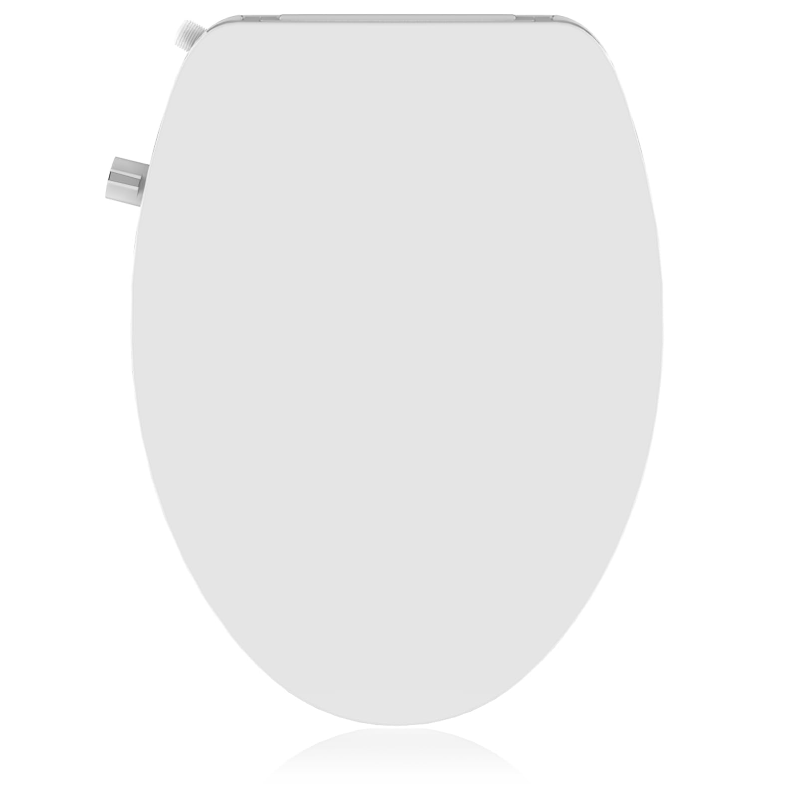 Garvee Asiento De Inodoro Con Bidet De Doble Boquilla, Tapa De WC Alargada De 48 cm En Polipropileno Blanco Con Cierre Suave y Presión De Agua Ajustable, Limpieza Higiénica No Eléctrica, Blanco, 48cm