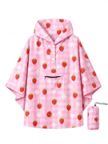 Image of SaphiRose Lightweight Kids Rain Poncho Jacket Waterproof Outwear Rain Coat
