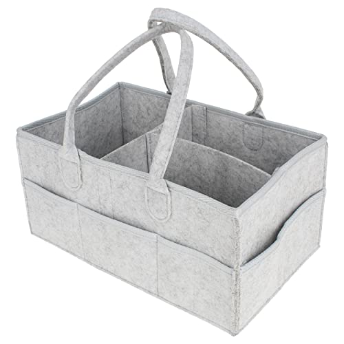 Image of Acorn Baby Diaper Organizer Caddy Bag - Large Felt 15x9in Car and Nursery Organizer and Baby Diaper Caddy Organizer