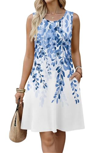 Image of Zeagoo Womens Summer Dress 2026 Sleeveless Casual A-Line Tshirt Sundresses