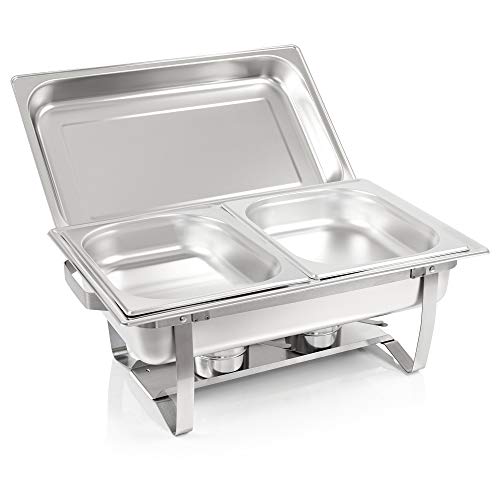 Mahlzeit Chafing Dish | Edelstahl Warmhaltebehälter | Speisenwärmer | Wärmebehälter | Rechaud für Catering, Buffet und… – Bild 3