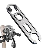 Duroecsain Strumento di rimozione del rubinetto, strumento idraulico in alluminio antiscivolo, chiave multiuso per smontaggio, aeratore del rubinetto, per doccia, bagno, cucina, intasato bloccato