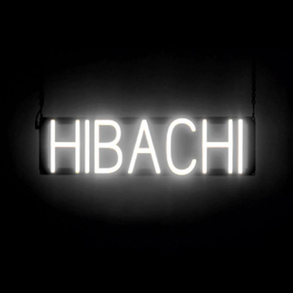 SpellBrite LED Neon HIBACHI Sign for Business - White, 23" x 6"