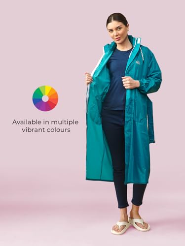 Image of LUX VENUS Solid Long Raincoat for Women