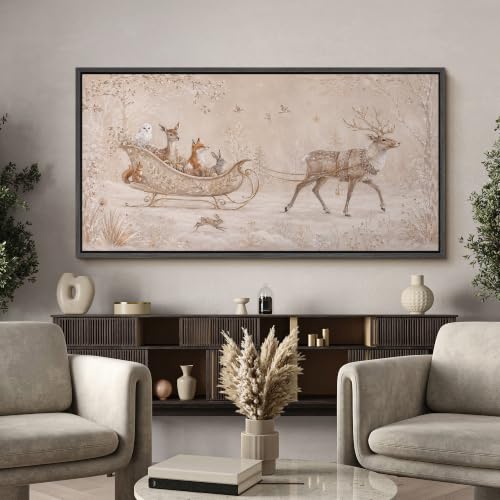 Image of MUDECOR Extra Large Framed Canvas Print Wall Art Winter for Living Room