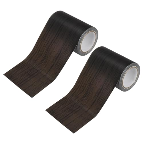 M METERXITY 2 Stück Klebeband Holzoptik, 80mm x 45.7m Zierleisten Selbstklebend, Kantenumleimer Möbelkantenband, Wasserdichtes Fußboden Reparaturband für Möbel, Tische, Tür (Schwarz)