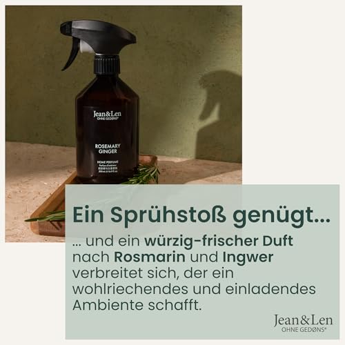 Jean & Len Home Perfume Rosemary & Ginger, Raumduft mit würzig-frischer Duftnote, erfrischt mit nur einem Sprühstoß, Raumspray im minimalistischen Design, 500 ml 6