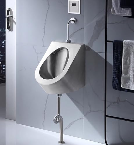 iumLeap Wall Mounted Men's Bathroom Urinal,304 Stainless Steel Urinal,Bar Urinals,Automatic Sensor Urinal Toilet,Washout Urinal,Commercial Public Toilet Urinals (Groundrow)