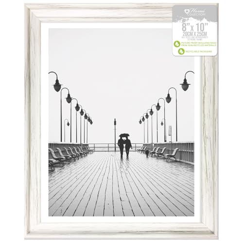 Design Group White Solitaire Shabby Chic Distressed Wood Styrene Photo Frames 8x10