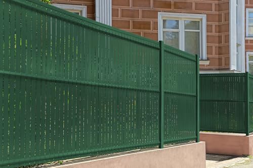 CASANOOV – Kit de lamelles occultantes PVC rigide CINTO L.8m x H.150cm – Vert RAL6005 – 152 clips inclus – Brise-vue résistant pour clôture rigide...