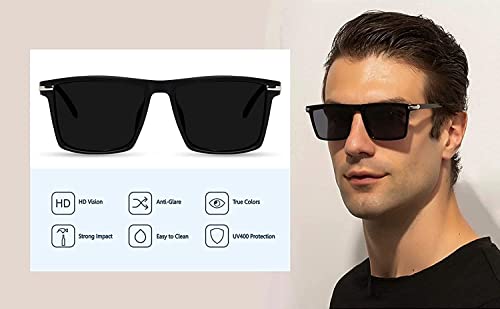 Image of Black Retro Square Sunglasses /Goggles For Men's -UV Protected-Pack of 1
