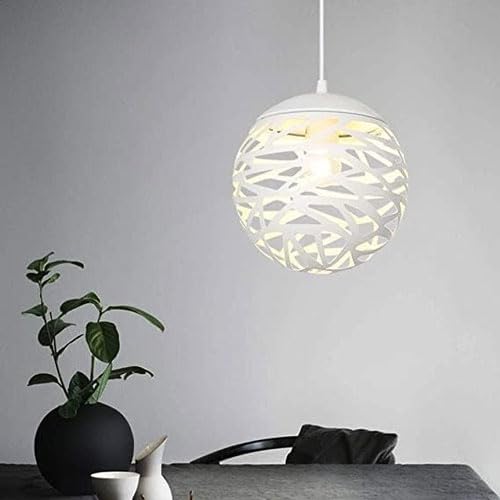 Iluminación interior moderna E27 con lámparas de techo blancas geométricas 4