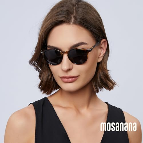 mosanana Round Polarized Sunglasses with Spring Hinges for Women Men Classic Retro Style MS523613
