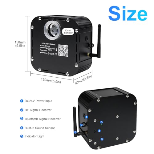 Image of AMKI High Brightness 50W Twinkle Sound Mode RGBW Light Source Engine Driver Remote /APP Control Starlight Box Motor for Fiber Optic Star Ceiling Light Kit