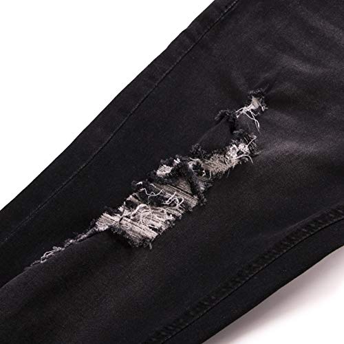 Men's Stretch Skinny Ripped Jeans, Super Comfy Distressed Denim Pants with Destroyed Holes - Image 5