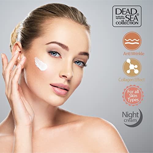Dead Sea Collection Moisturising Night Face Cream with 3X Collagen – Anti Aging Nourishing Facial Moisturiser with Dead Sea Minerals and Vitamin E for Women and Men – All Skin Types (50 ml)