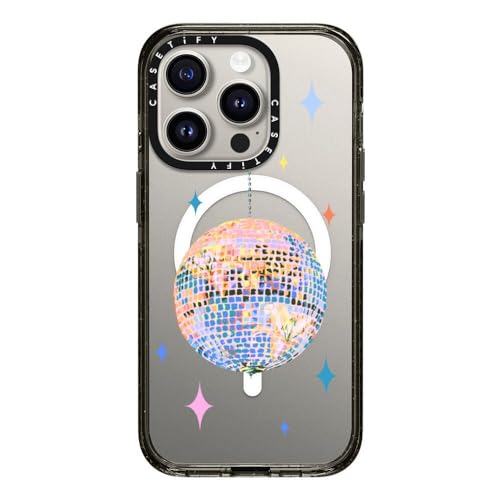 Coque iPhone 15 Pro CASETiFY Impact Disco Noir compatible MagSafe