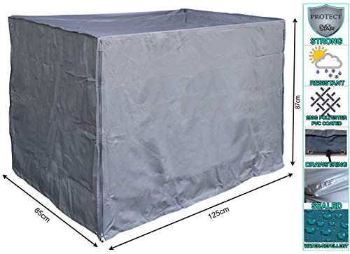QUICK STAR Gitterbox Abdeckung 125x85x87cm Grau Schutzhülle Abdeckplane