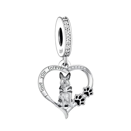 Deutscher Schäferhund Charm für Pandora Armband – 925 Sterling Silber Dangle Anhänger, Geschenk für Hundemama Haustier-Gedenkschmuck Deutscher Schäferhund Charm für Pandora Armband – 925 Sterling Silber Dangle Anhänger, Geschenk für Hundemama Haustier-Gedenkschmuck