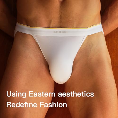 Men's Cotton Modal Mid-Rise Underwear Briefs, High Cut, Breathable, Stretchy, Single-Layer Gusset, 4-Pack C5284