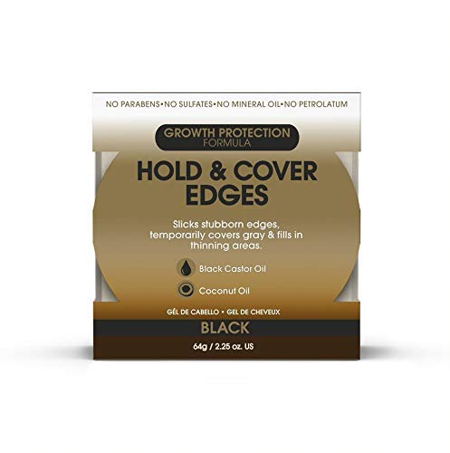 African Pride Black Castor Miracle Hold & Cover Edges - Slicks and Controls Edges, Covers Grays, Fills Thinning Areas, Contains Black Castor Oil & Coconut Oil, 2.25 oz