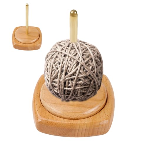 Porte-bobine de laine pour crochet anti-nœud avec râtelier en bois rotatif