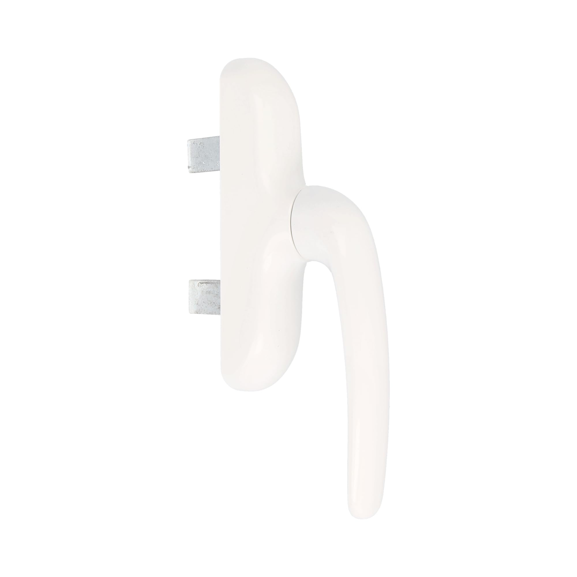 Amig Black - Casement Window Handle - Aluminium Base - Pvc Cover - White Colour - Concealed Screw Fixing - 180 X 35 X 64 Mm - Without Spindle