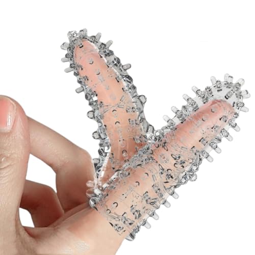 2 piezas Fundas para Dedos punto G, mangas suaves para masaje de dedos, Fricción Mayor Manguitos para el Dedo Erótico, Fáciles de Llevar Juguetes Eróticos para Parejas, Regalo Ideal (Transparente)