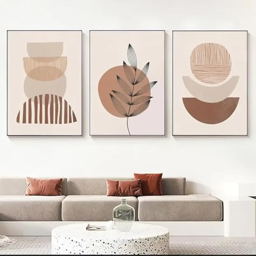 Imprimés géométriques modernes et poster lune abstrait 60x80cm AEFOUU - 5
