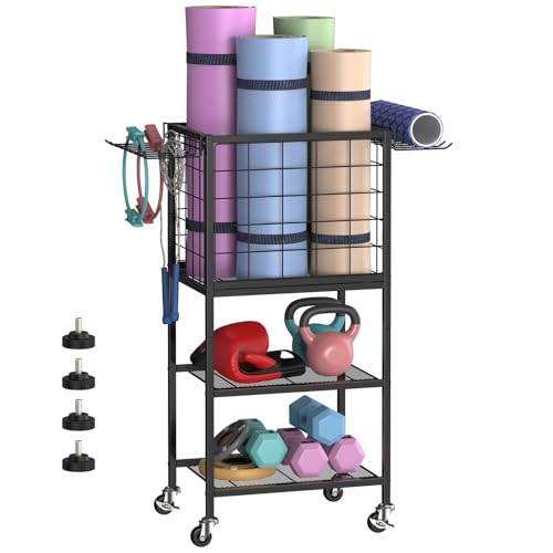 Support haltères métal smusei avec panier de stockage pour organiser le matériel de sport