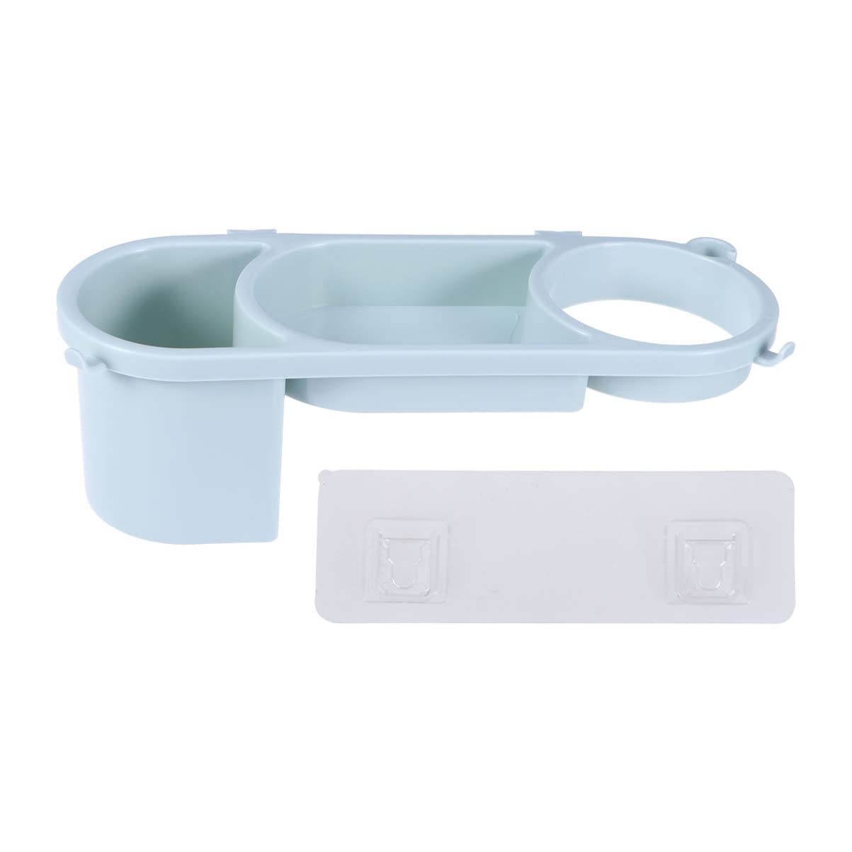 soporte para secador de pelo, Soporte for secador de pelo, 2 uds., gancho de pared, azul, cocina, baño, ducha, organizador de pelo, estante de perforación montado, almacenamiento sin secador, cesta(Bl