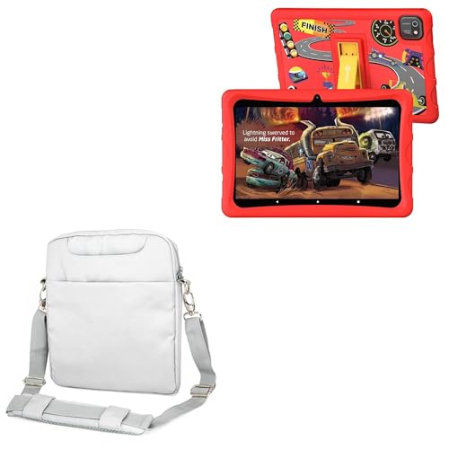 BoxWave Case Compatible with Contixo K103A Kids Tablet (10 in) - Encompass Urban Bag, Over Shoulder Messenger Straps Handle Bag Pockets - Cool Grey
