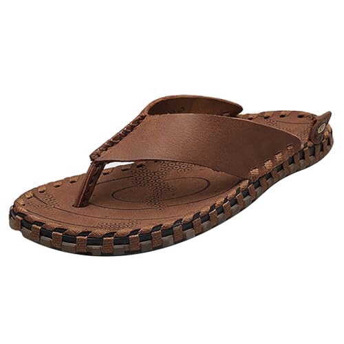 Chaussures de plage souples et tongs en cuir pour hommes d'été