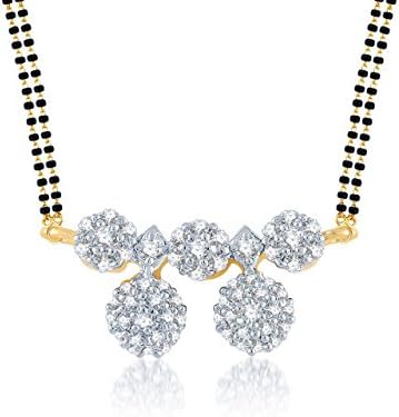 Amaal Women's Mangalsutra Set Gold Pendant With Chain In American Diamond Jewelry