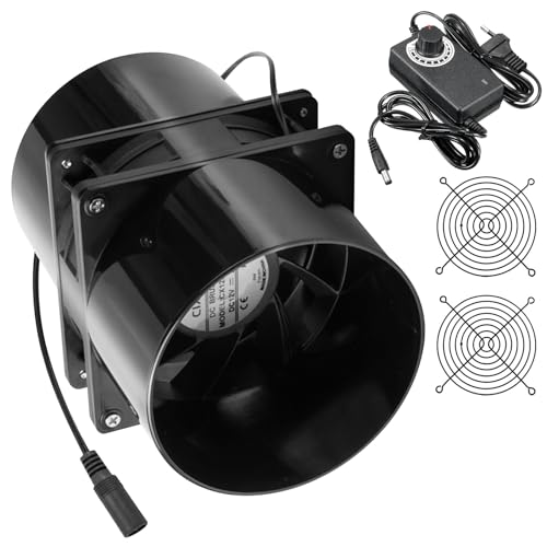 BORDEAG Ventilador de tubo de 100 mm con filtro de carbón activo, ventilador de tubo de 100 mm, extractor de 100 mm, con regulador de velocidad, silencioso y duradero, 6000 rpm, para baño, cocina